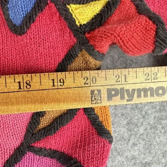 Vintage Cardigan Sweater Womens Small Petite Multicolor Long Sleeve Stain Glass* - Picture 13 of 16